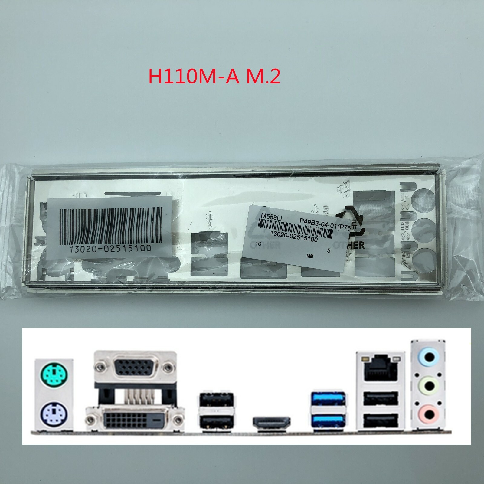 Original For Asus H110M-A M.2 Shield I/O IO Rear Baffle Backplate Motherboard