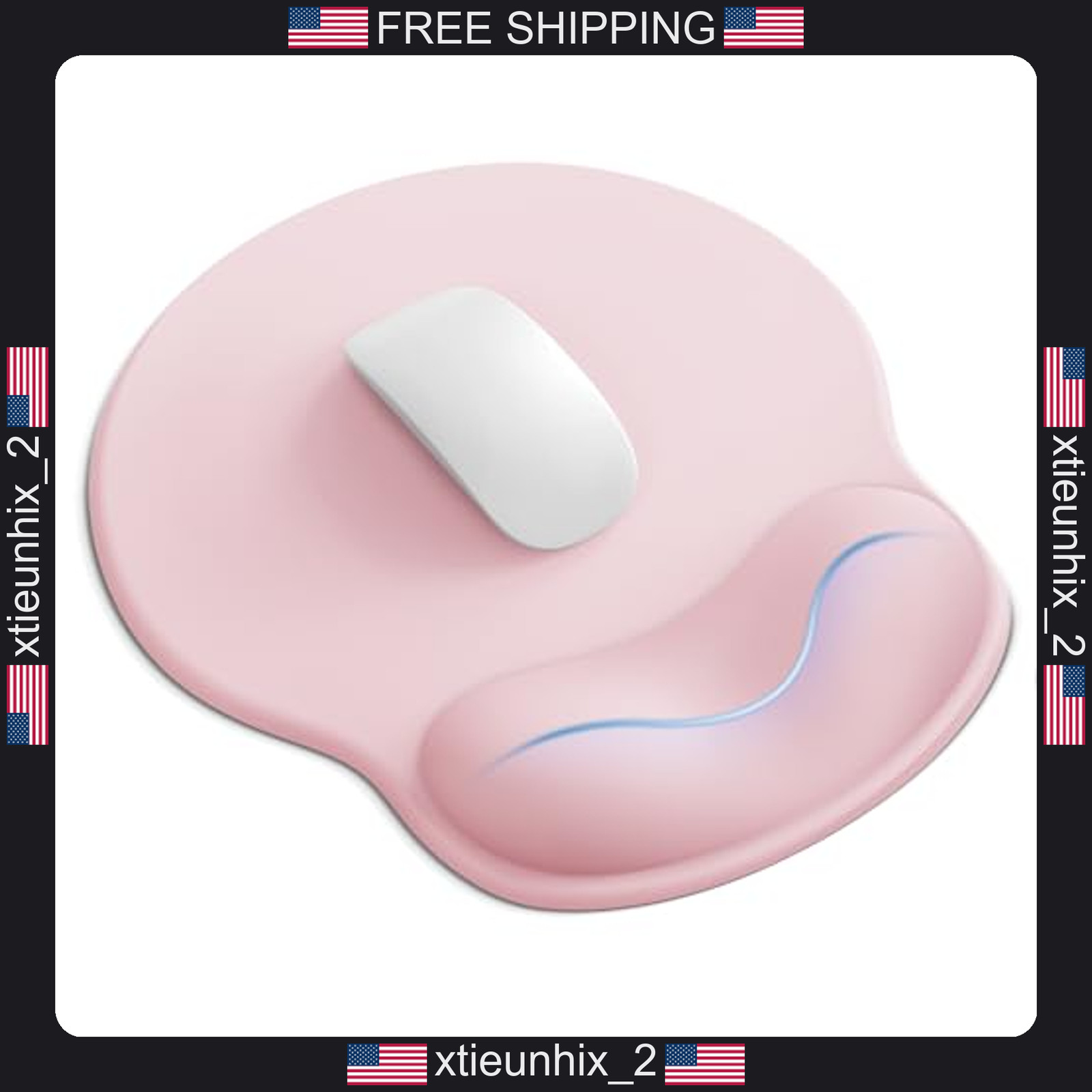 Ergonomic Large Mouse Pad with Wrist Rest, Non-Slip Rubber Base, 10.6x9 Inches