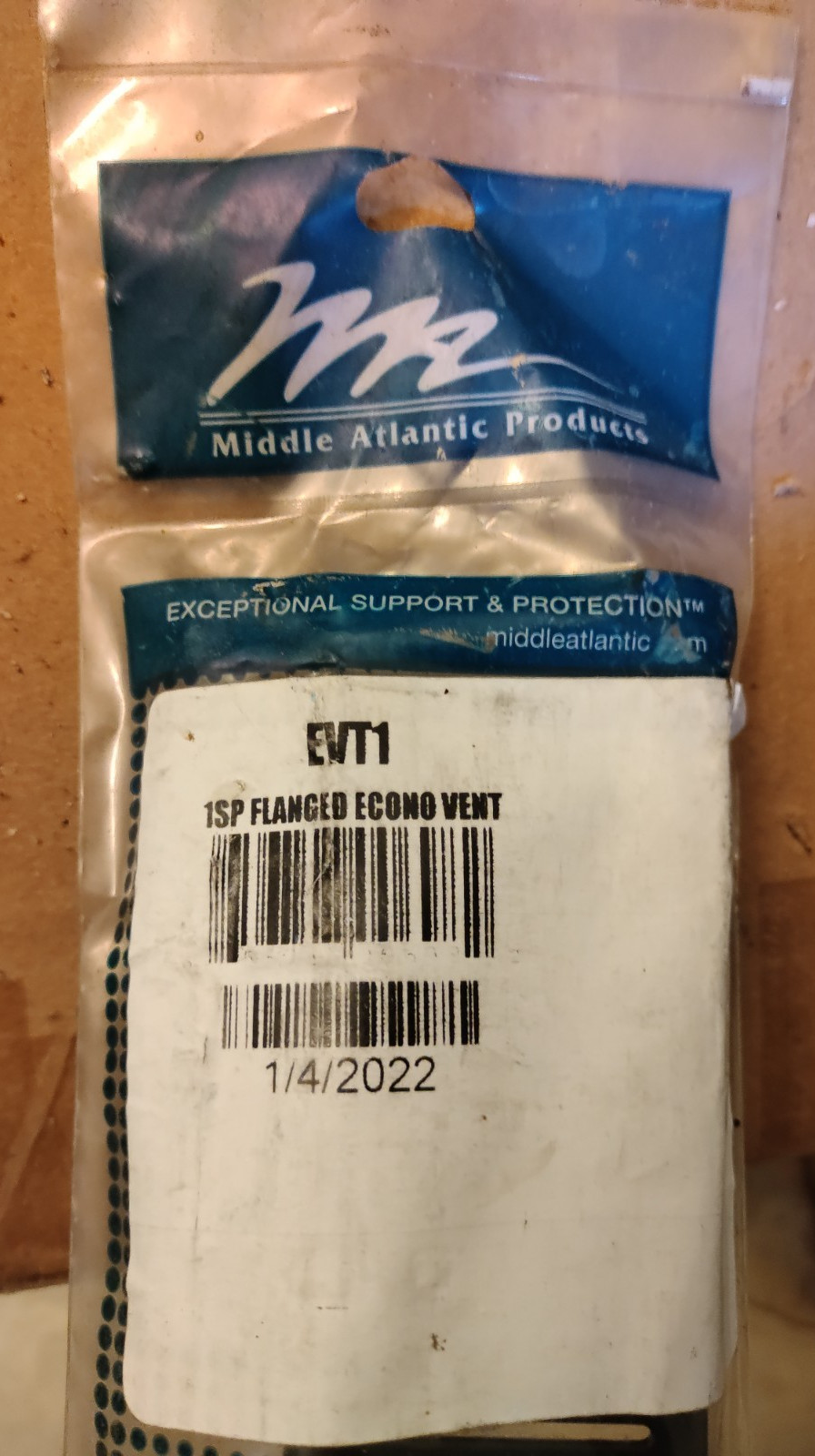 (QTY-2) Middle Atlantic EVT1 Flanged Vent Panel Rack Vented Surface Airflow