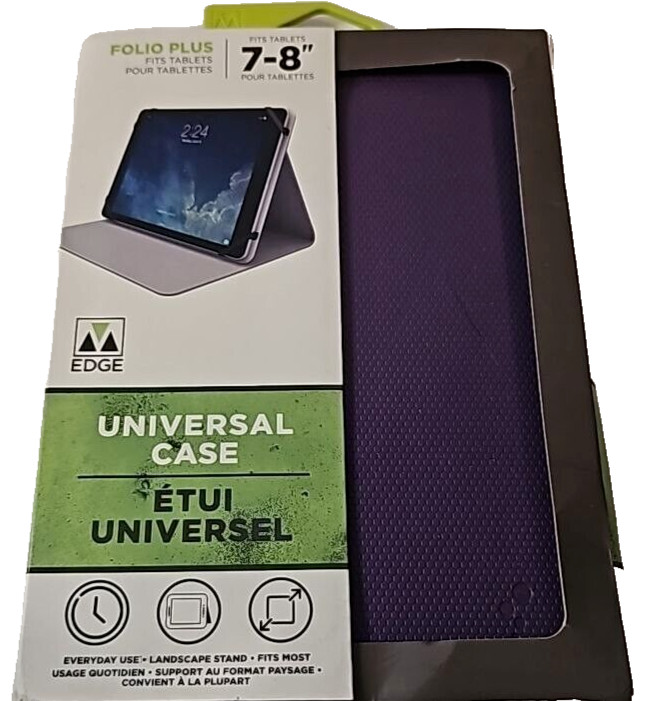M-Edge Folio Plus Case Book Purple for Tablet 7" 8" iPad Mini 4 5 Galaxy Tab A