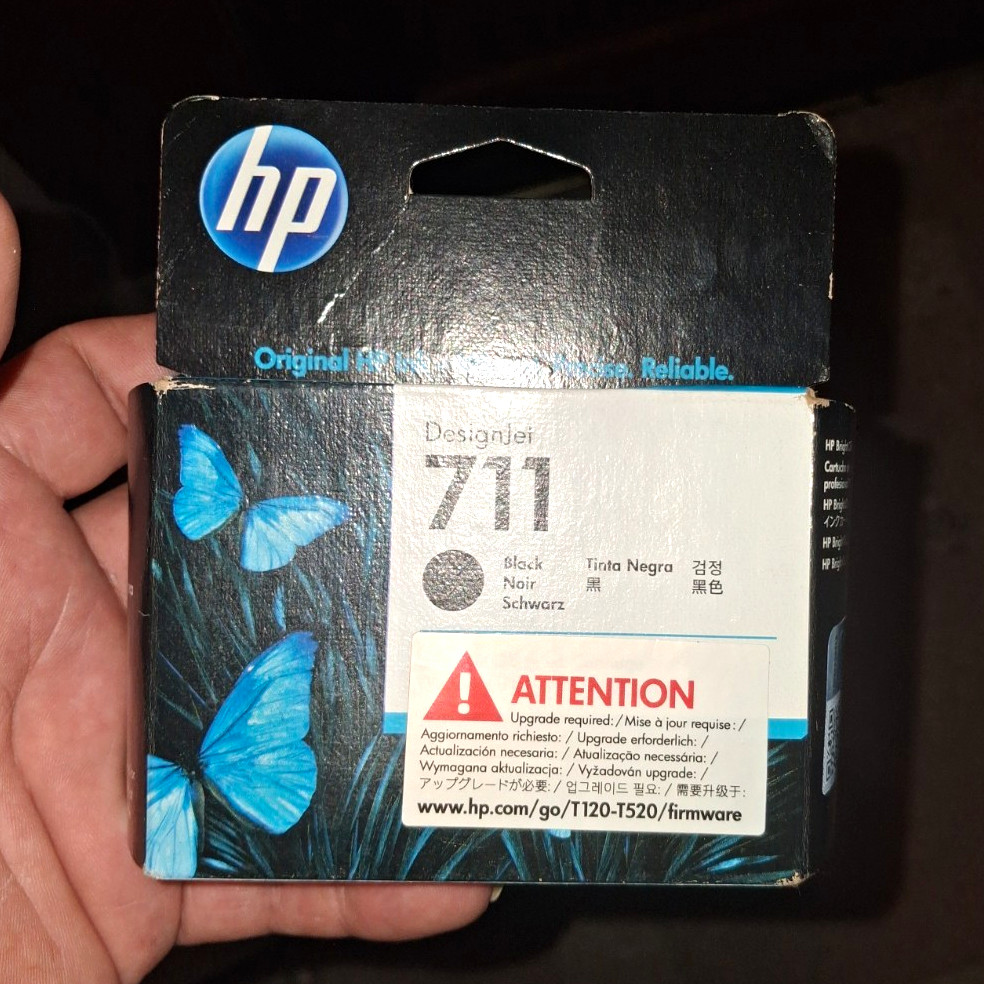 HP 711 Black Genuine/Original Ink Cartridge CZ133A for DesignJet T120 T520