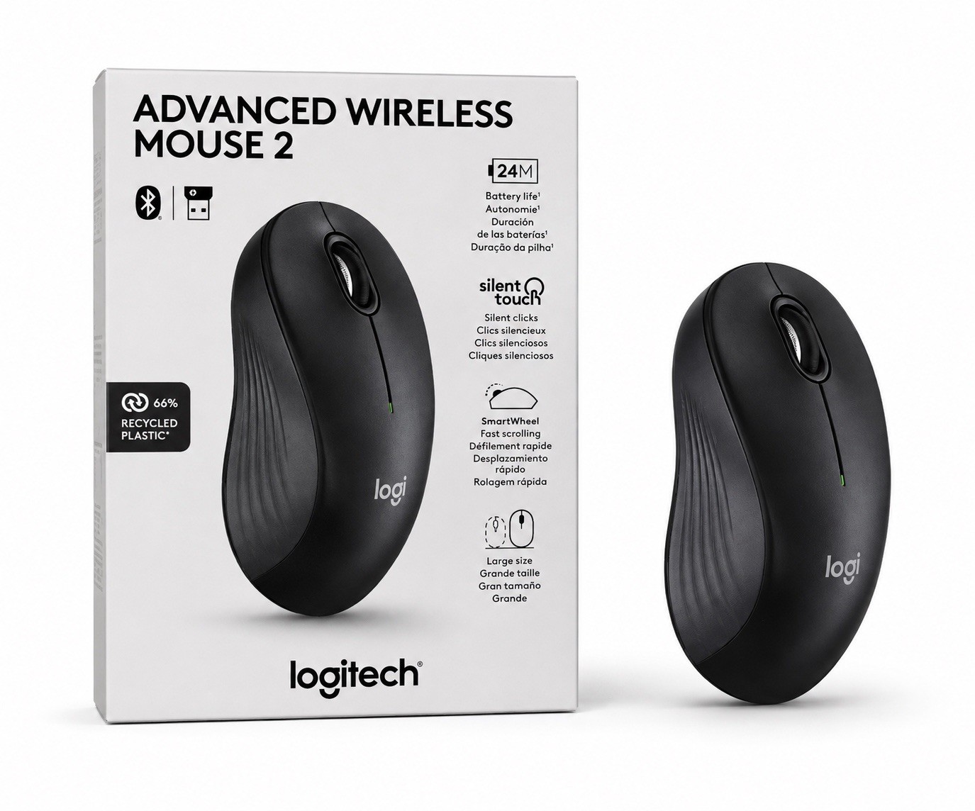 Logitech Advanced Wireless Mouse 2  Silent Touch Wireless Bluetooth NEW