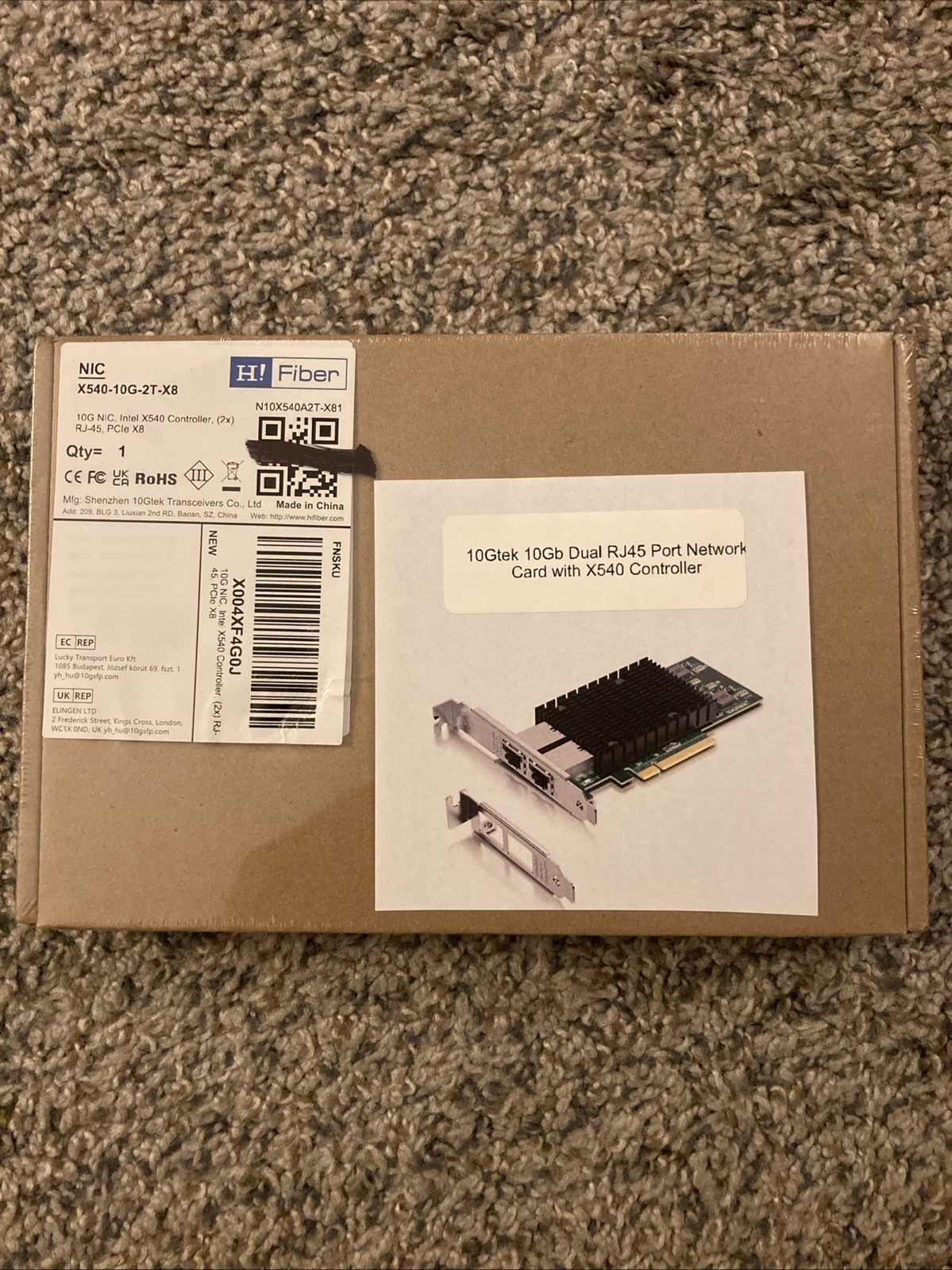10Gtek 10Gb Dual RJ45 Port Network Card with X540 Controller, PCIe Ethernet L...