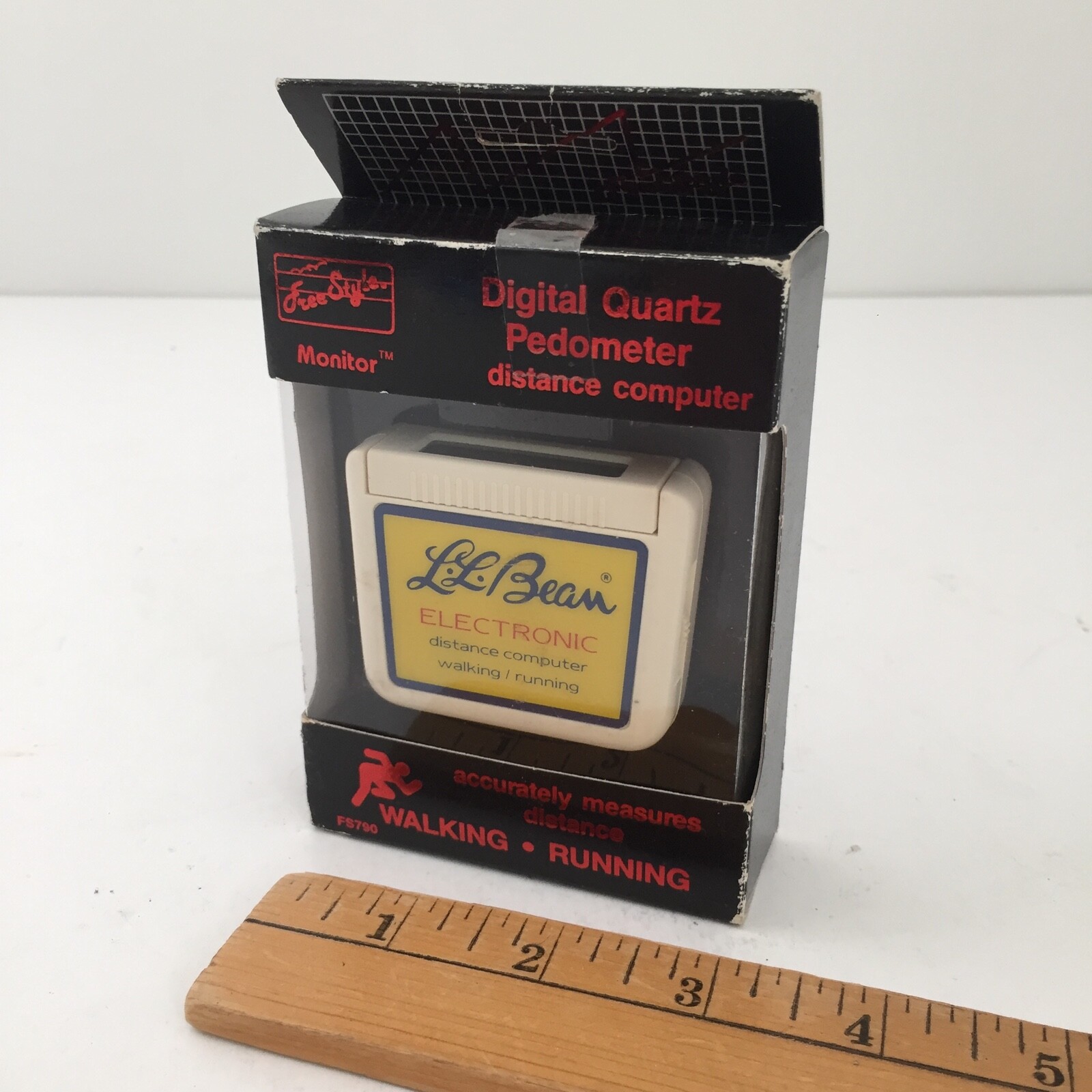 Vintage 1980's LL Bean Digital Quartz Pedometer for Walking Running Original Box