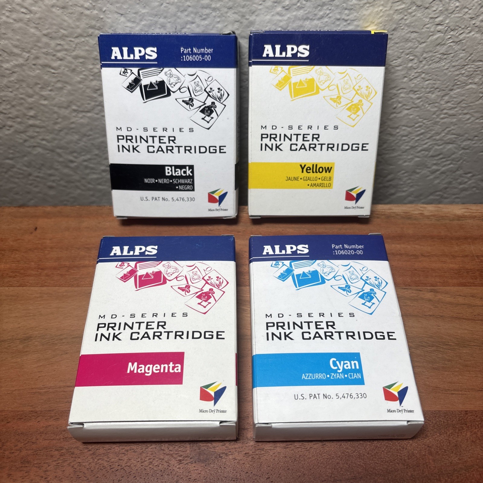 New: ALPS MD Series Printer Ink Cartridge CYMK (4 Pack) 106058-00 1211