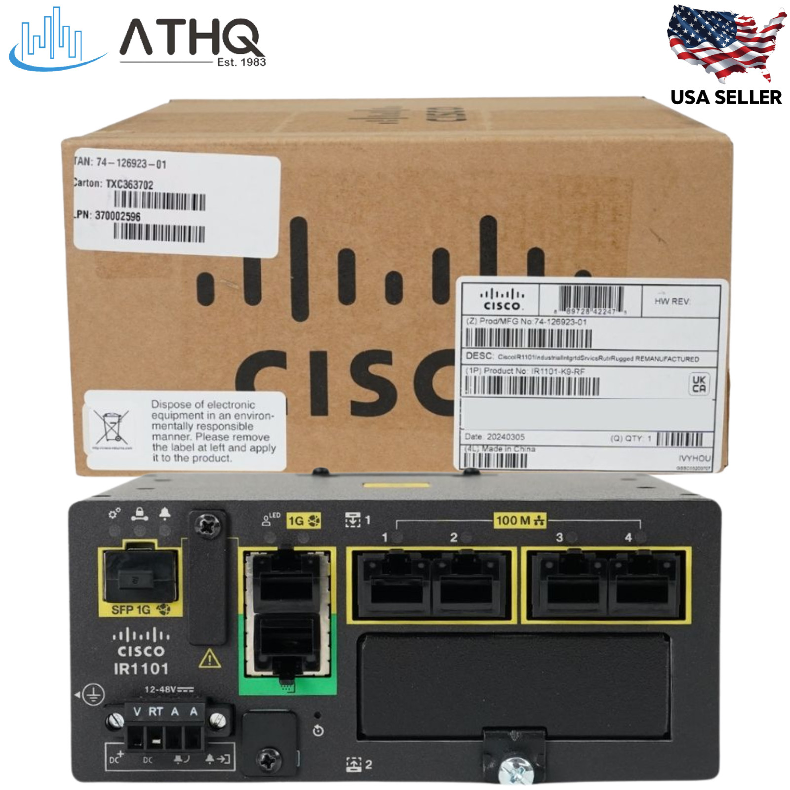 Cisco IR1101-K9 Industrial Rugged Router FE 1x GE WAN SFP RS232 IOS XE Refresh