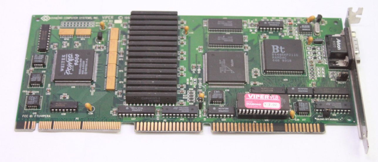 Vintage Diamond Computer Systems 1993 Weitek Power 9000 Video Card UNTESTED