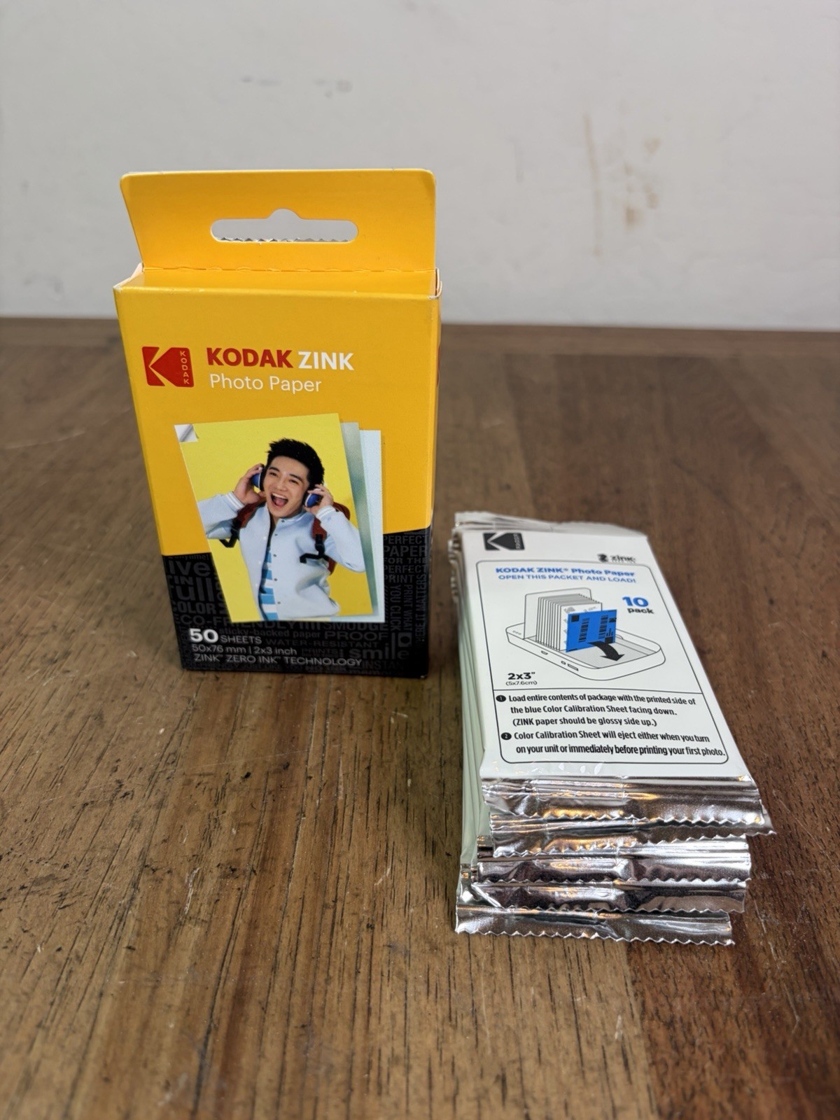 New Kodak Zink Photo Paper 2X3 Inch 100 Sheets Zero Ink Technology- Open Box