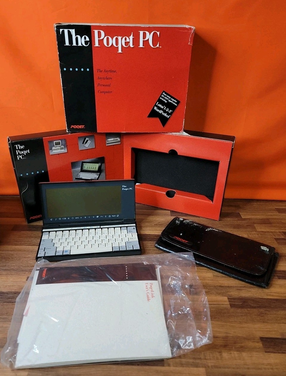 Rare Vintage Poqet PC Prime w Original Box & More Model PQ0181 ~ Tested & Works