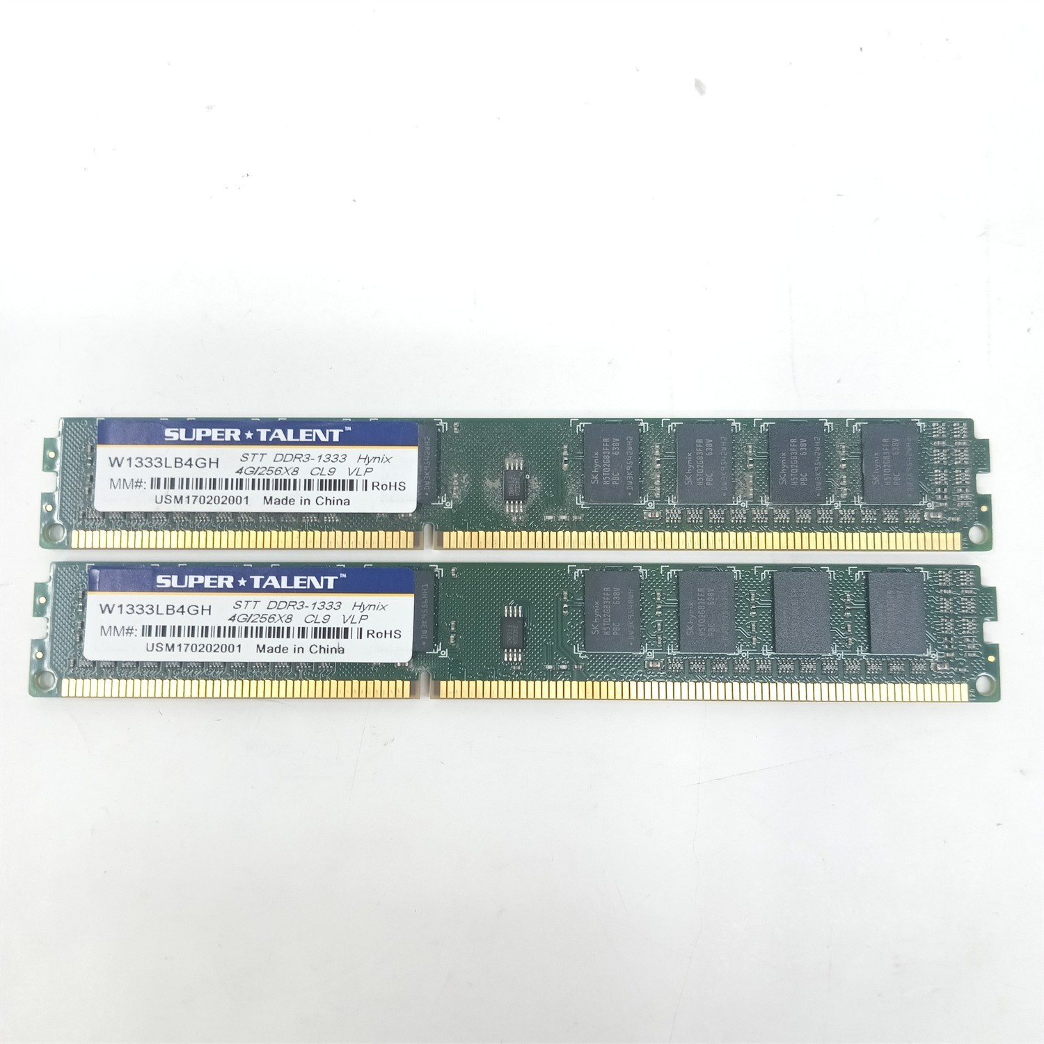 [Lot of 2] 4GB Super Talent DDR3-1333 VLP Desktop RAM W1333LB4GH (8GB Total)