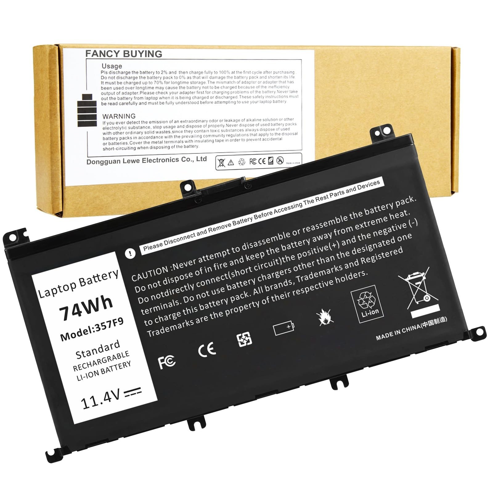 High-Capacity 74Wh Laptop Battery for Dell Inspiron 15 7000 Series - Compatible