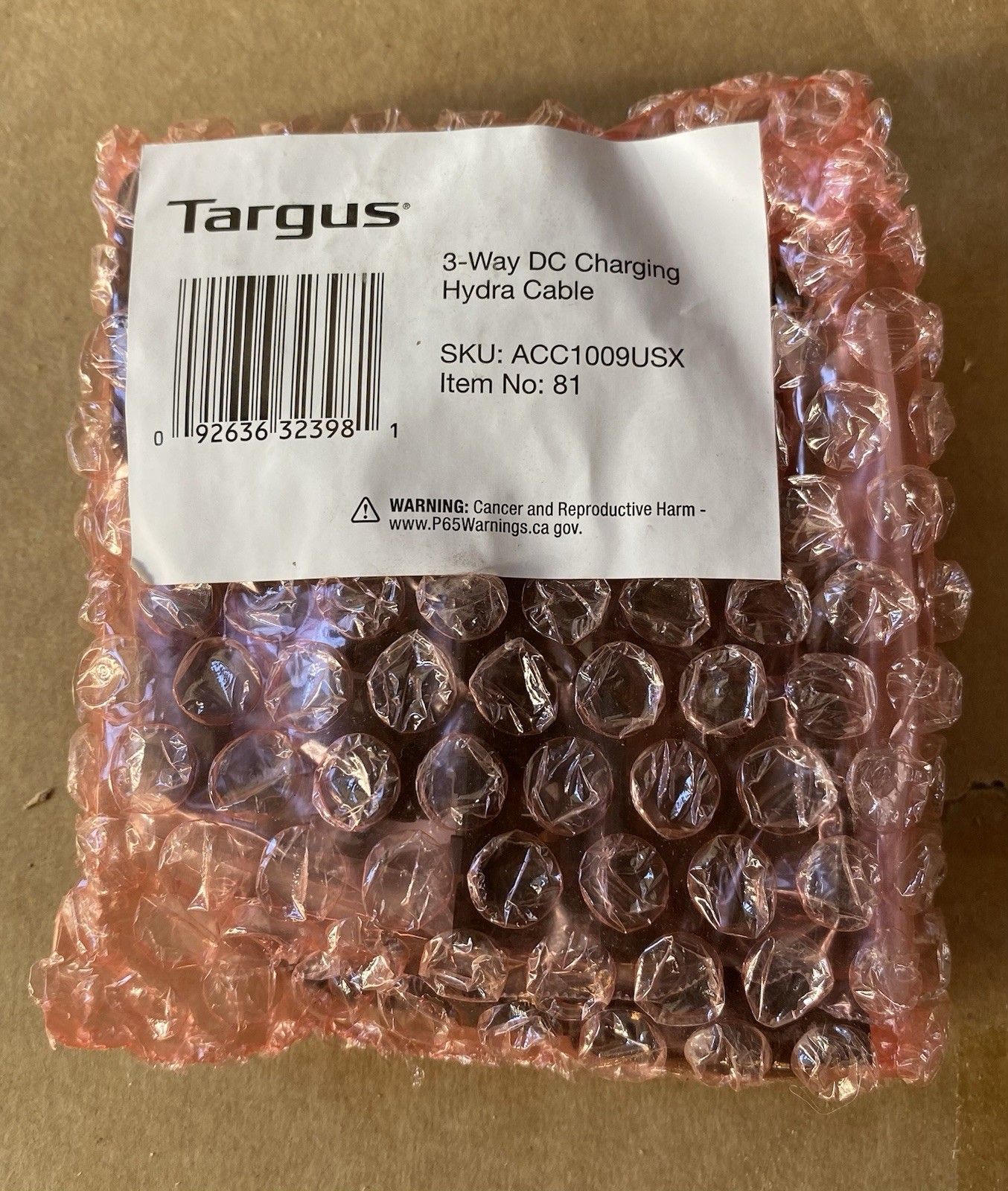 Case of 125 NEW Sealed Targus ACC1009USX 3-Way Hydra DC Charging Cable Case