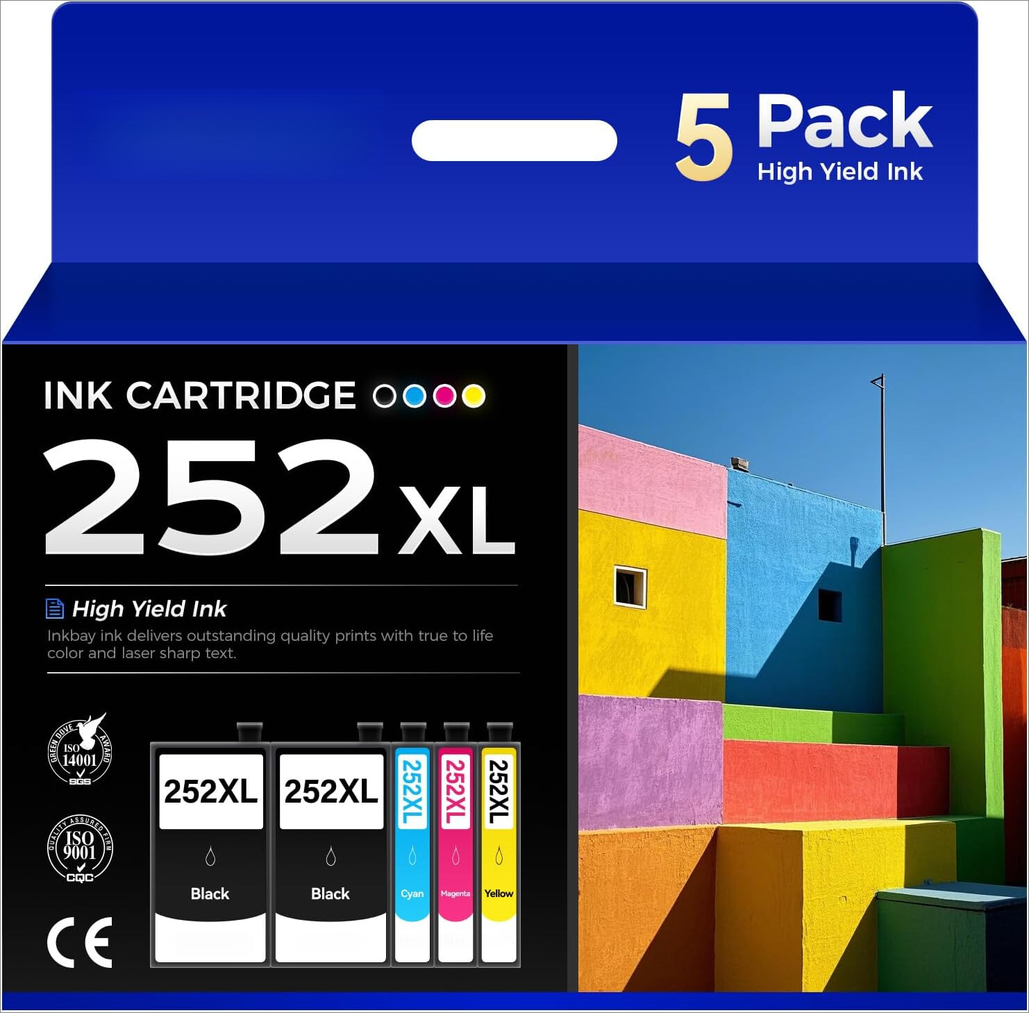 5P T252XL 252XL 252 XL Ink Cartridges For Epson WorkForce WF-3640 7710 7620 7720