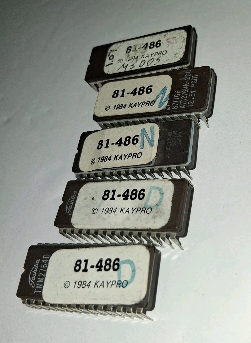 Vintage Kaypro 81-486 BIOS ROM EPROM Chip Lot of 5 1984 2764 PC XT