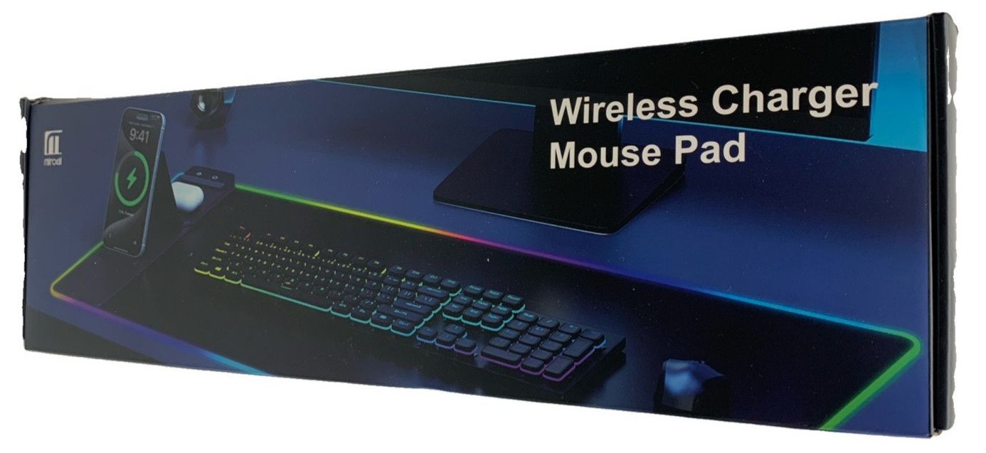Wireless Charger Mouse Pad HD69 with Phone Stand, Large Home Gaming Desk Mat