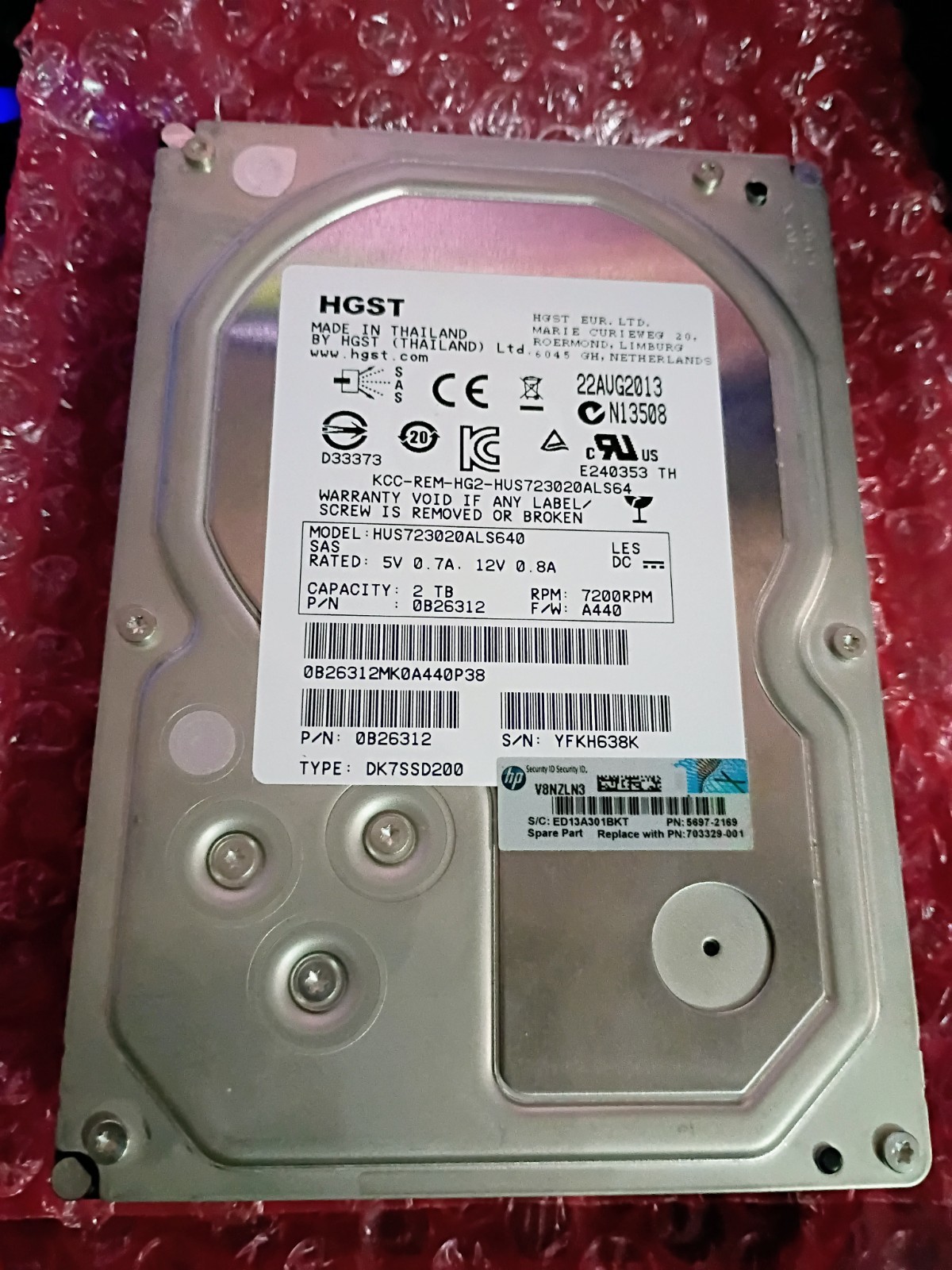 HGST Hitachi Ultrastar 7K3000 (Model: HUS723020ALS640) is a 3.5-inch enterprise