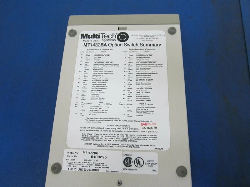 MT1432BA, MT1432 multitech systems sync async dial up or 2 wire leased line ext