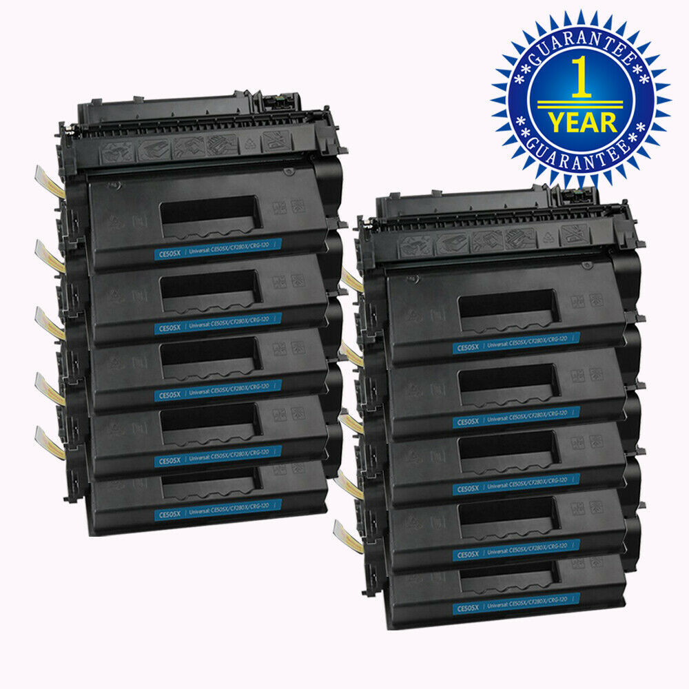 10PK CE505X 05X Black Toner Cartridge For HP LaserJet P2055dn P2055d P2055x