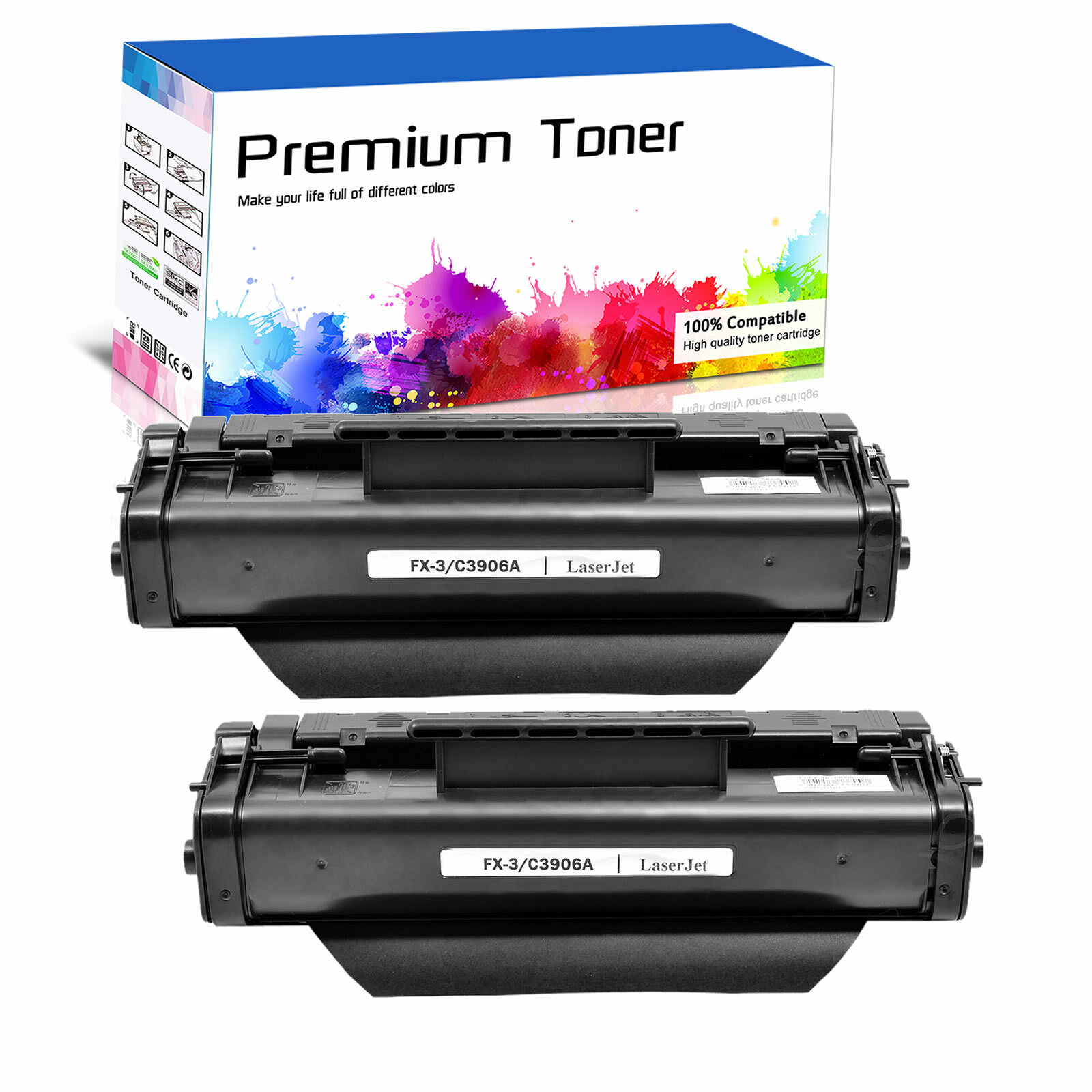 2PK FX3 Toner Cartridge for Canon FX-3 Faxphone L75 L80 1100 FAX L200 CFX-L4000