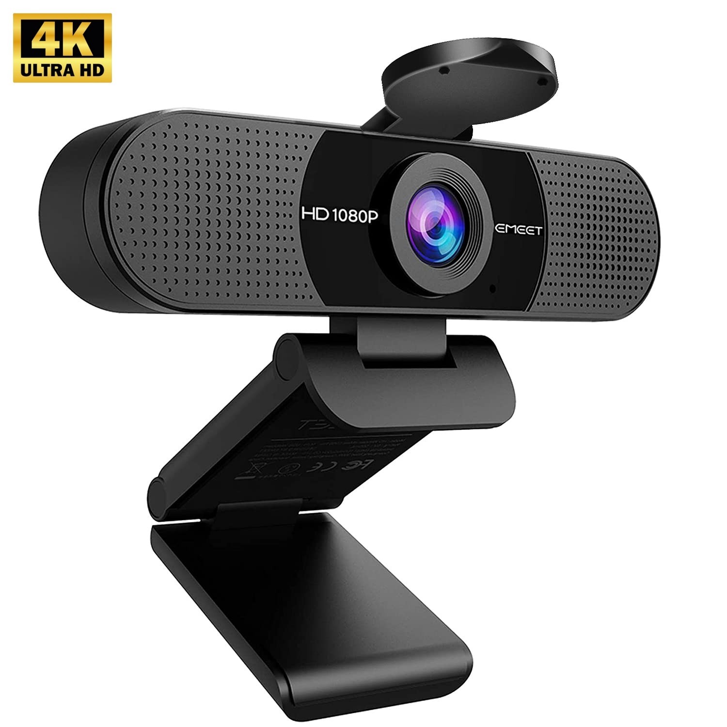 EMEET C960 1080P Webcam with Dual Mics, 90° FOV, USB Plug & Play, Privacy Cover