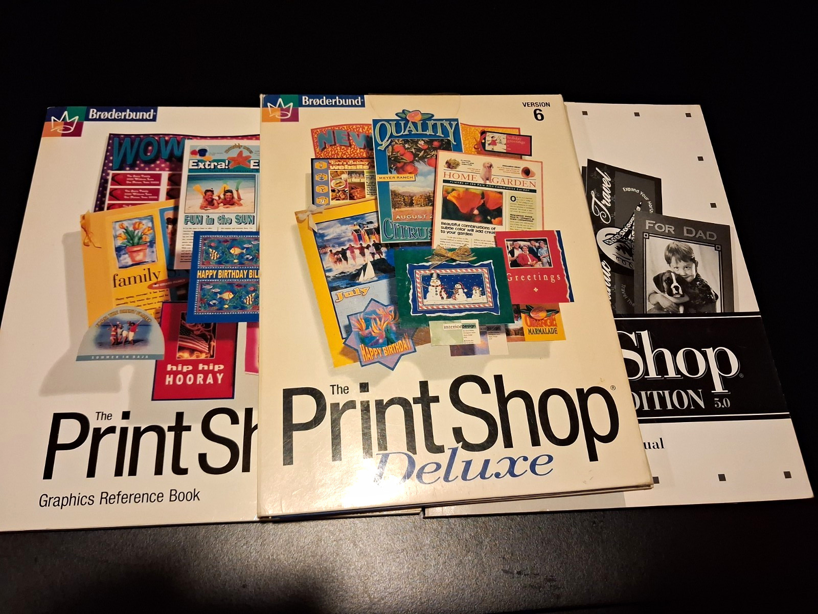 Broderbund The Print Shop Deluxe Version 6 for Windows CD Software w/ Manuals