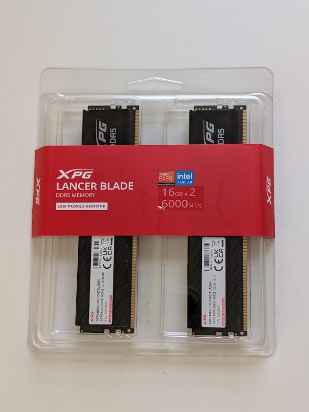 XPG Lancer Blade 32GB 2x16GB DDR5 6000 CL30 Intel XMP AMD EXPO Black