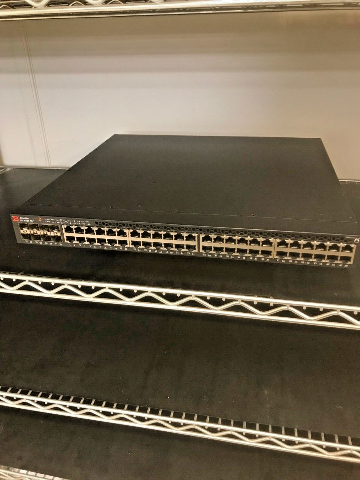 Brocade ICX6610-48P-E 48 Port Gigabit Switch *TESTED* *NO POWER SUPPLIES*