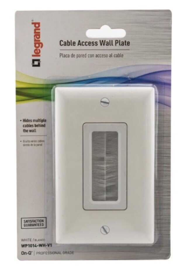 Four (4) Legrand On-Q Cable Access Wall Plates WP1014-WH-V1 ~ White ~ Pro Pack
