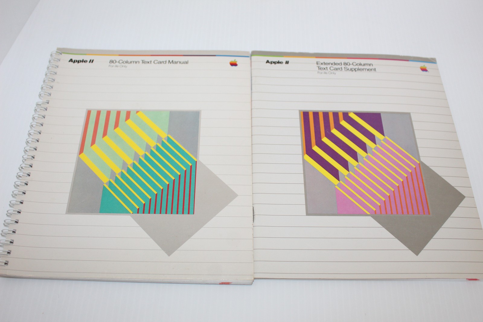 Apple IIe 80-Column Text Card Manual & Extended Supplement Vintage Original Pair