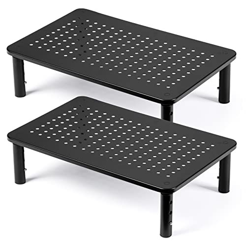  2 Pack Desktop Riser, 3 Height Adjustable Monitor stands for 2 Monitors, PC, 