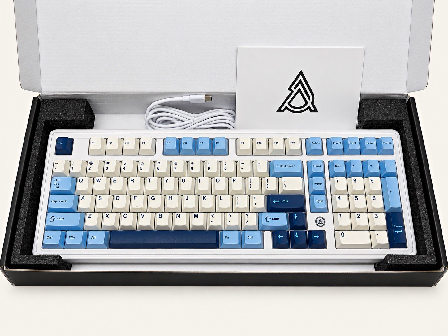Ajazz AK980 Wireless Mechanical Keyboard Built-In Battery White/Blue