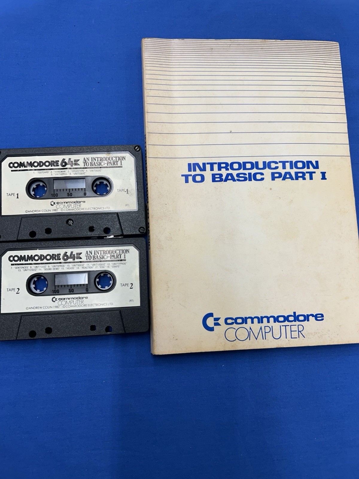 Introduction To Basic Part 1 Commodore 64 Software Tapes & Manual Used