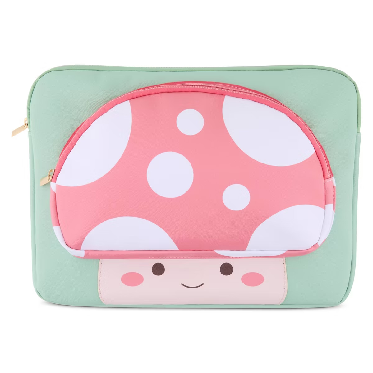 Mimicoco Mushroom Character Pocket Laptop Sleeve: Fits Most Laptops Up to 14"
