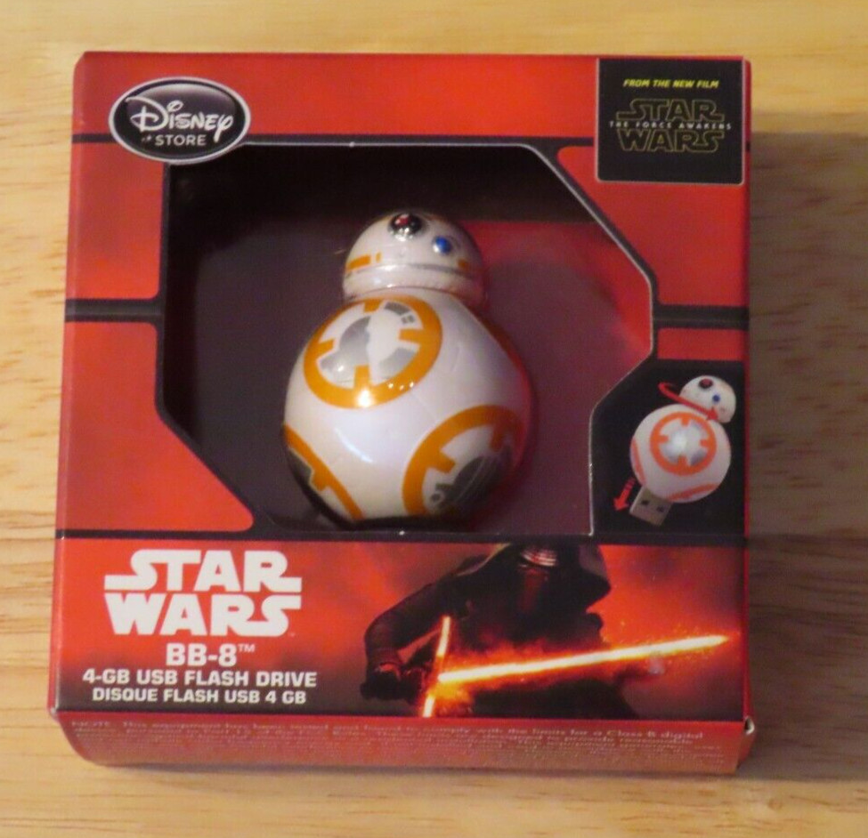 Disney Store Star Wars BB-8 USB Flash Drive 4GB Factory Sealed