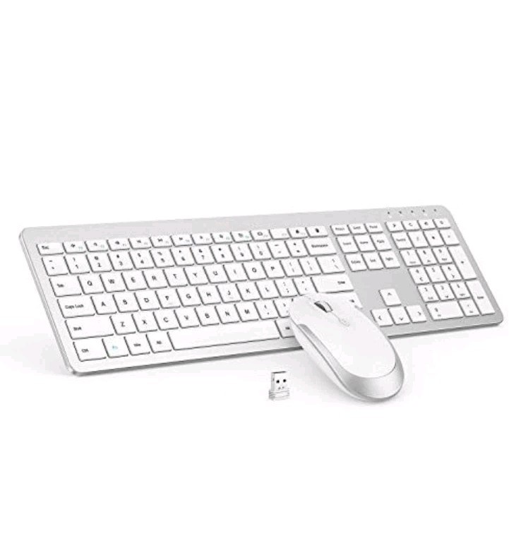 seenda Wireless Keyboard and Mouse Combo Slim, Full-Size for PC, Laptop, SK38