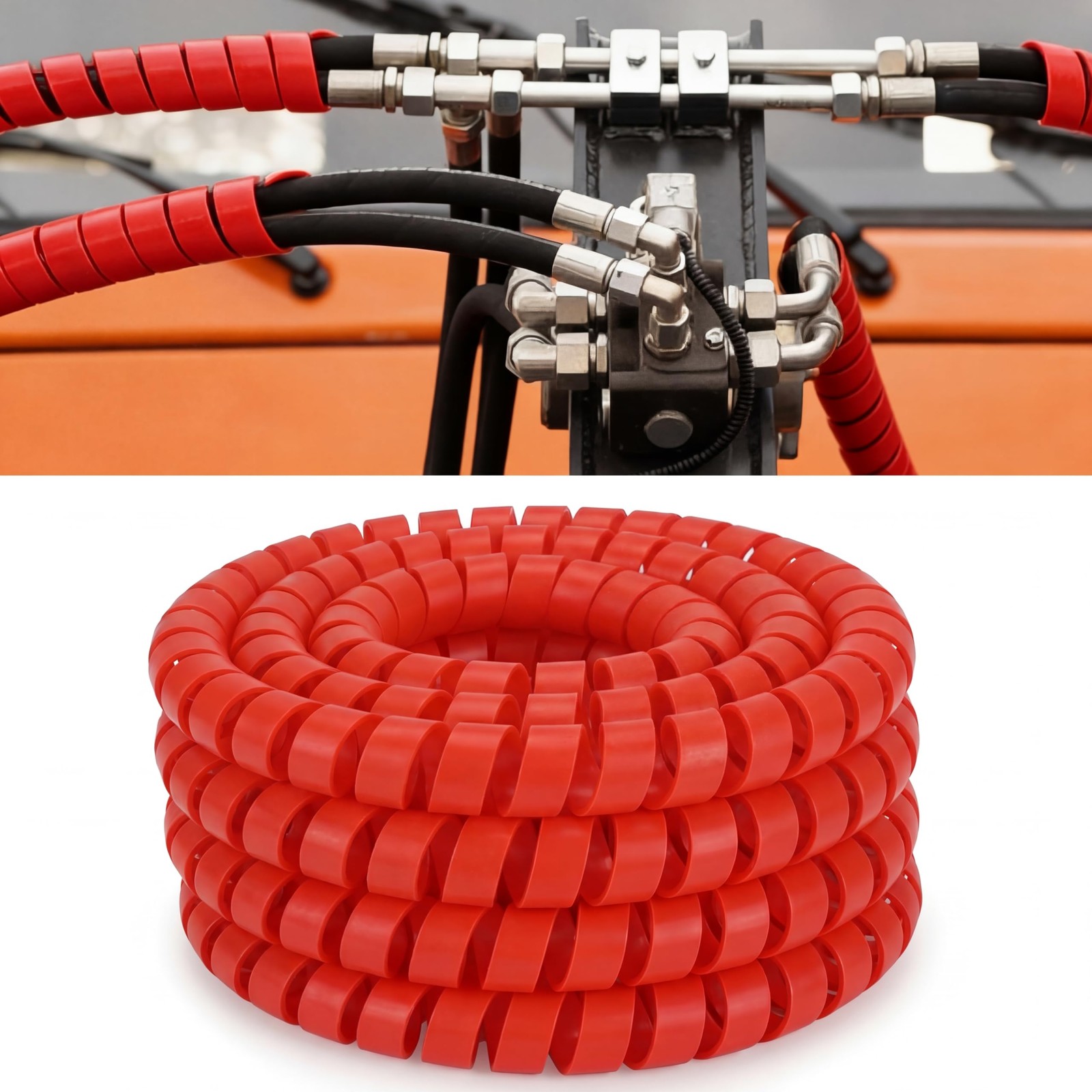 25Ft Spiral Wrap Hose Cable Protector 3/4 Inch Heavy Duty Hydraulic Hose Wrap...