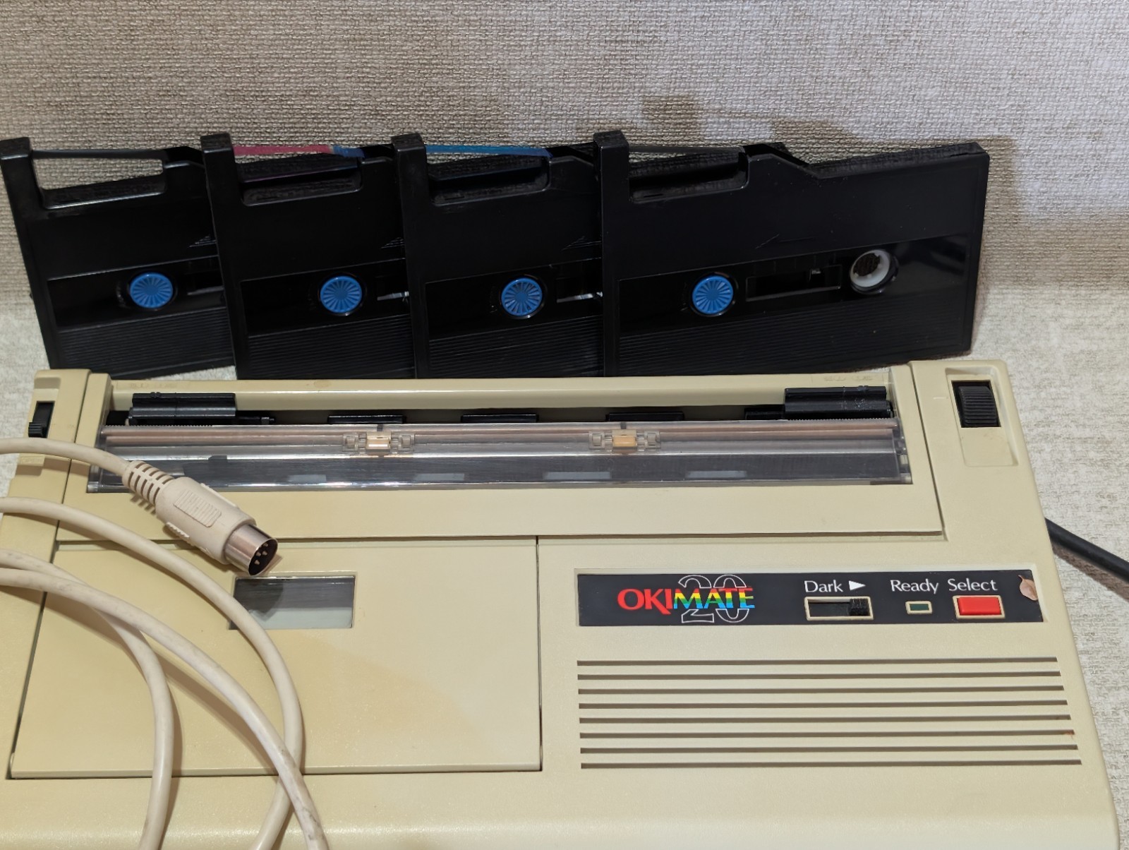 Okimate 20 With 4 HTF Ink Cassettes Good Flexible Windable Ribbons Made In Japan