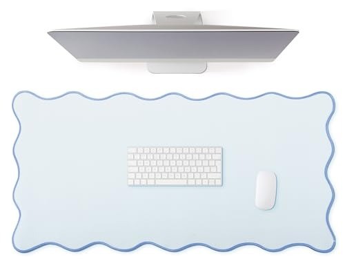 Portable Waterproof Desk Mat - Large 36x17 Scalloped Design for School & Work