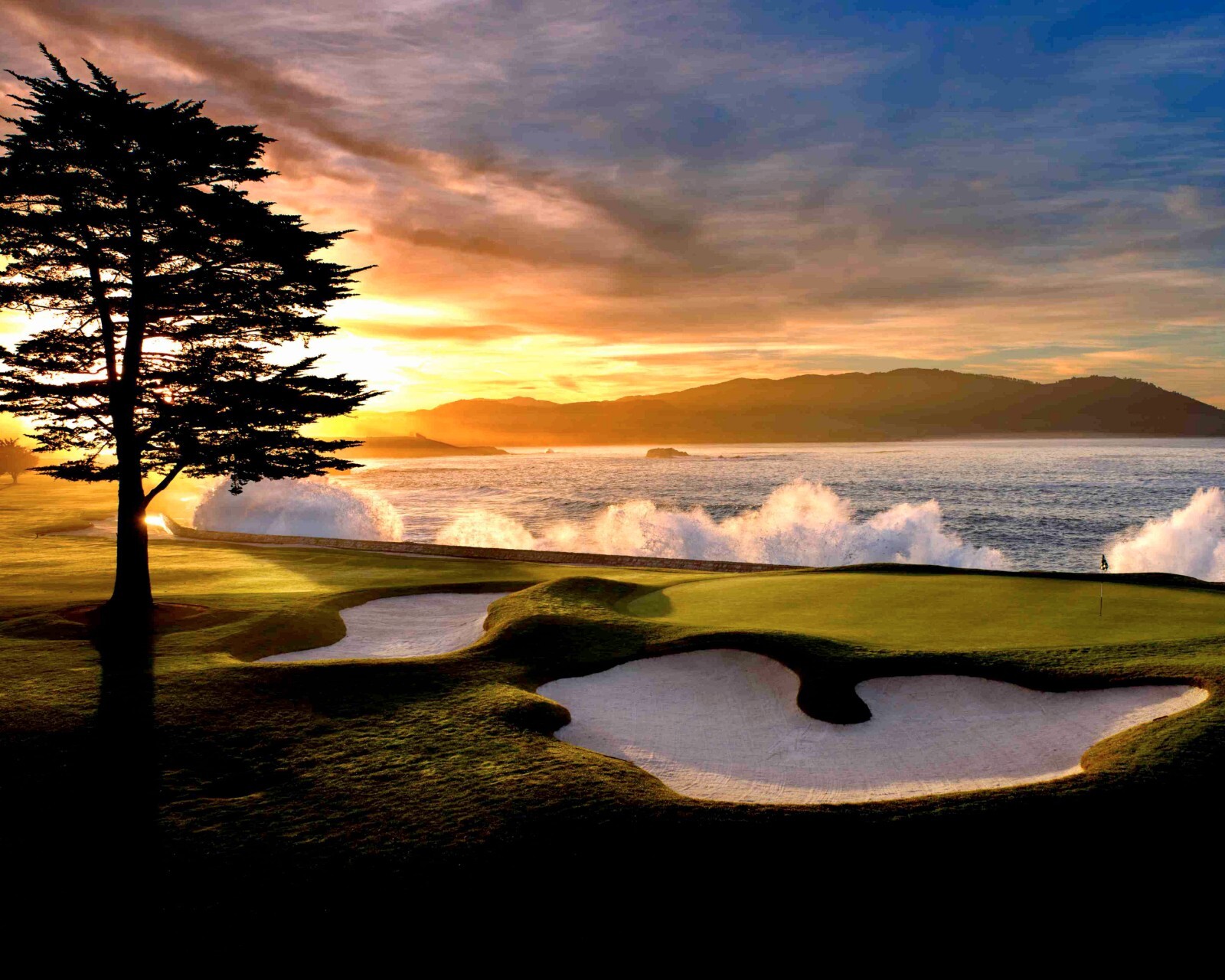 Pebble Beach Golf Course  Mousepad 7 x 9 Vintage Photo mouse pad art
