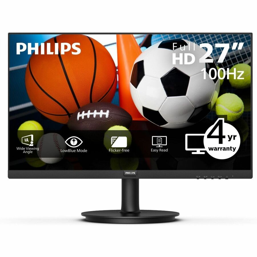 PHILIPS 271V8LBS - 27 inch Monitor, LED, FHD, HDMI, VGA, 4 Year Manufacturer