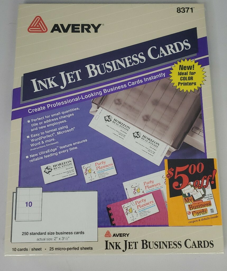 Avery Business Cards for Inkjet Printers Matte White 8371 Brand New - Sealed