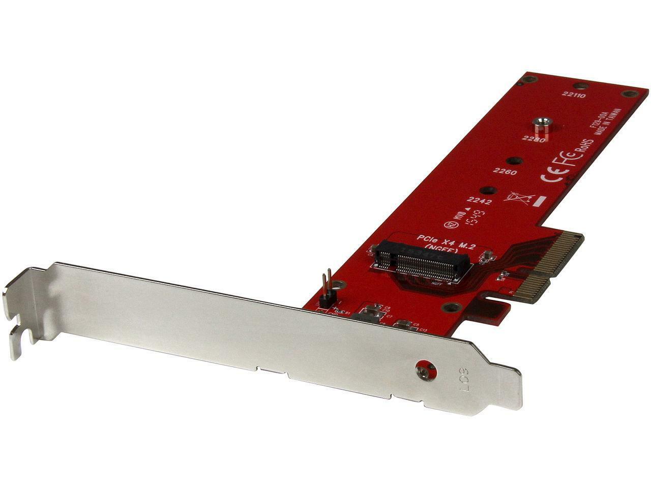 StarTech.com PEX4M2E1 M.2 Adapter - x4 PCIe 3.0 NVMe - Low Profile and Full Prof
