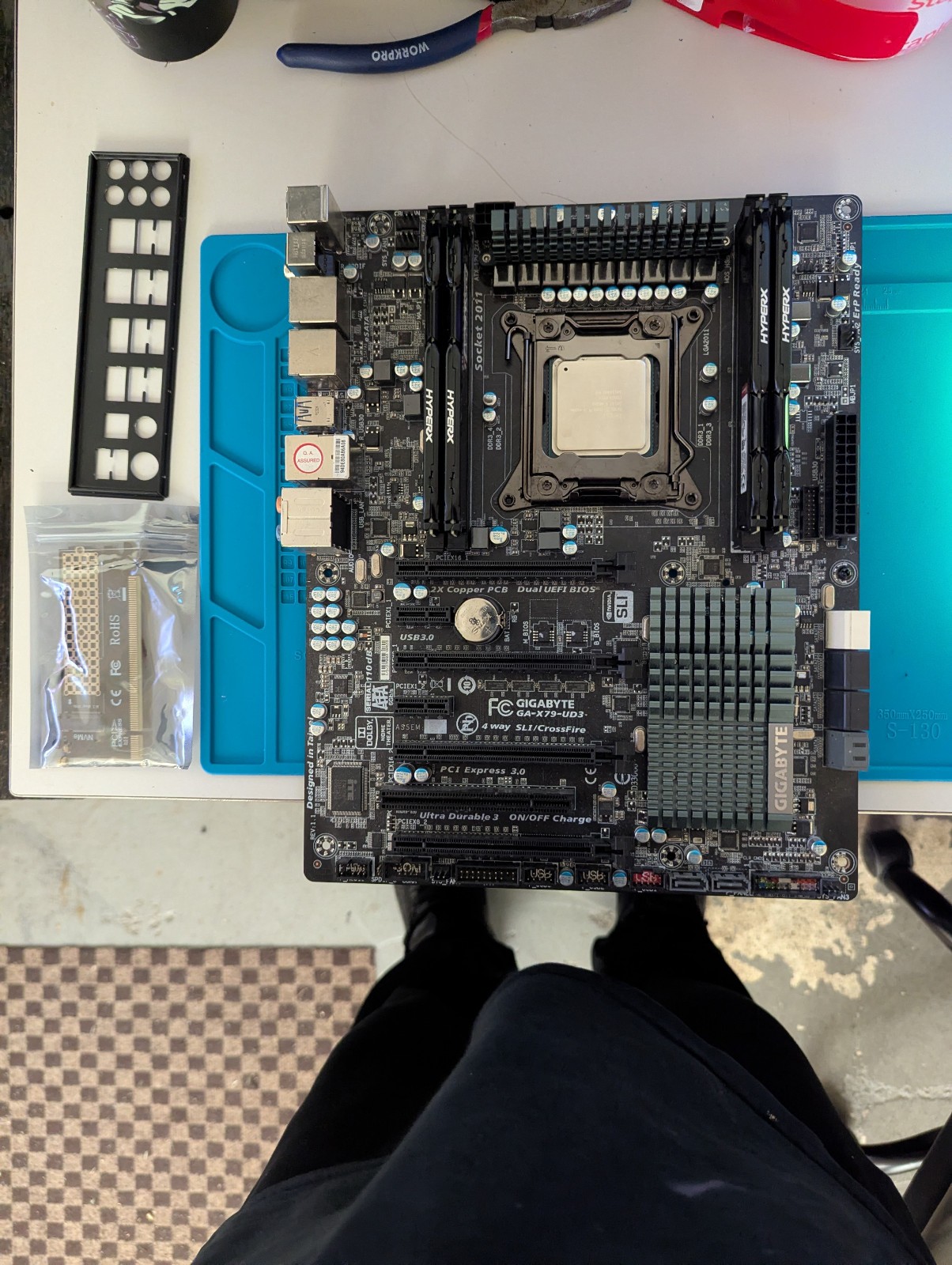 Gigabyte GA-X79-UD3 Motherboard Combo - Intel i7-4930K - 32GB RAM- NVMe Boot Mod
