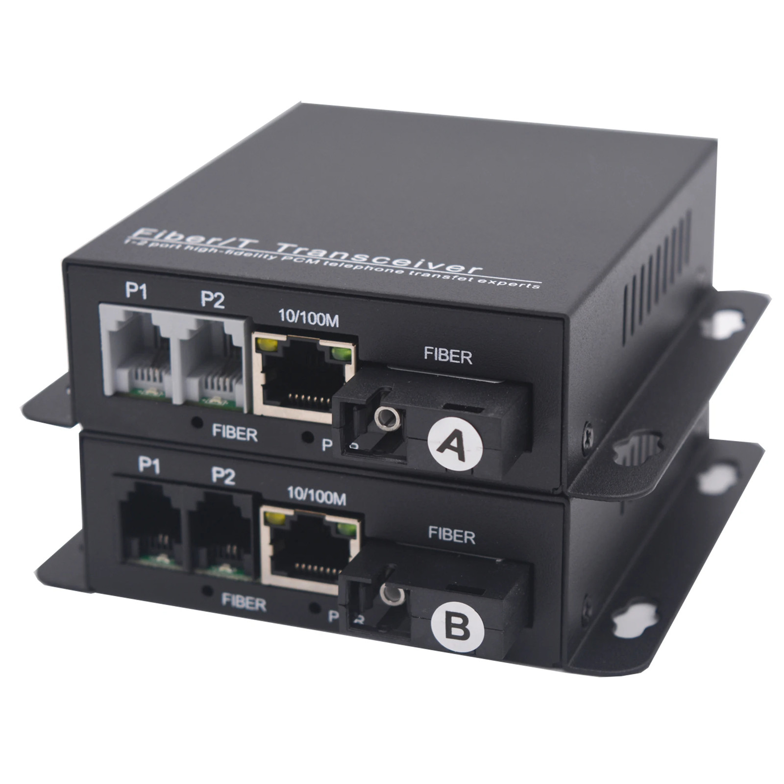 2 Port FXO/FXS RJ11+1*10/100M Ethernet Telephone Converter- PCM Voice Over Fiber