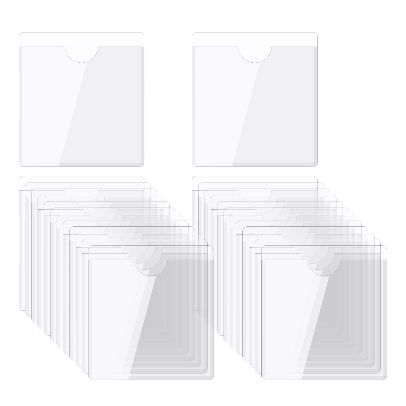 25 PCS 2x2 Inch Clear SelfAdhesive Card Pockets Horizontal Label Holders
