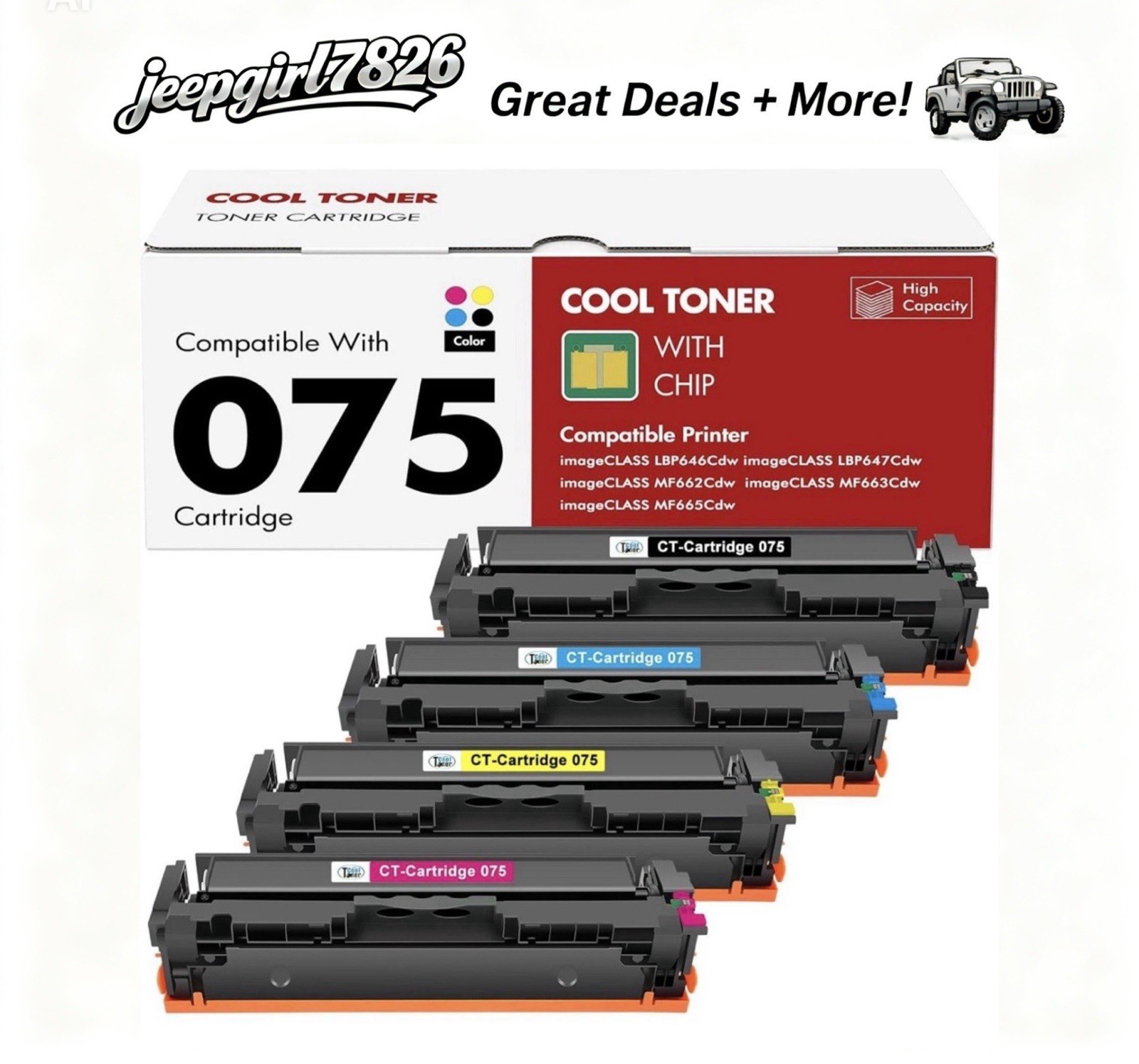 075 4 Pack Toner Compatible For  MF665CDW LBP646Cdw