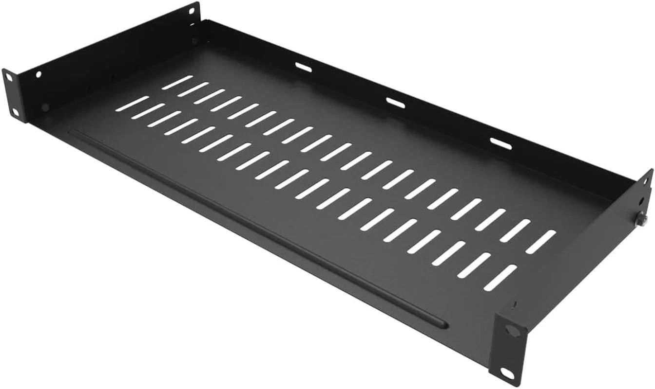 JINGCHENGMEI 1U Disassembled Vented Rack Shelf Universal Rack Tray No Lip for 19