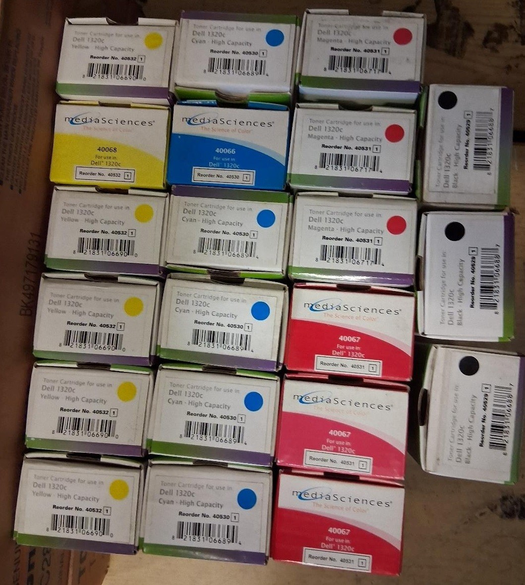 Lot of 21 GENUINE Sealed Media Sciences Toner Cartridges Compatible Dell 1320c