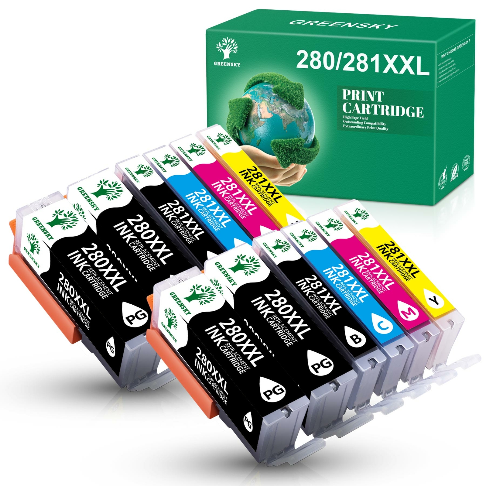 12PCS High Yield PGI-280XXL/CLI-281XXL Ink Cartridge Pack for Canon PIXMA TS6120