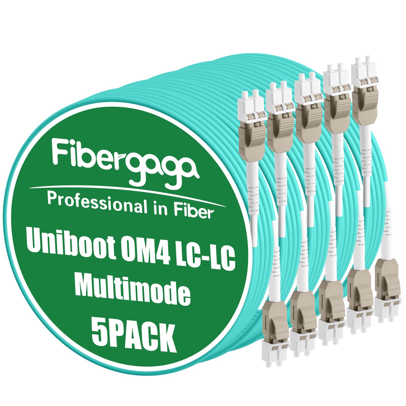 5 PCS OM4 LC To LC Fiber Patch Cable Multimode Duplex 10GB 50/125m OD3.0mm